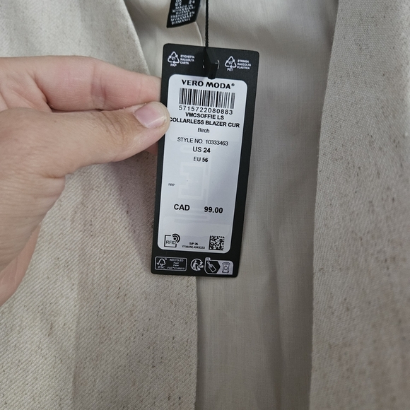 Vero Moda Beige Women's Suit Jacket - Picture 4 of 5